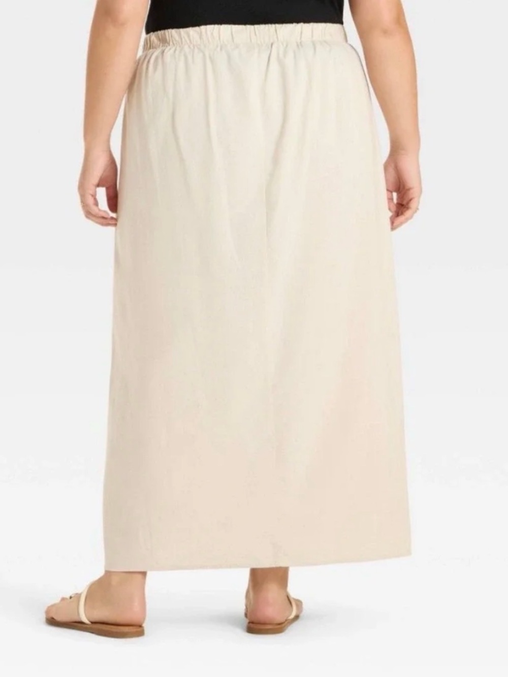 Ava & Viv Cream Button-Front Maxi Skirt - Picture 3 of 4
